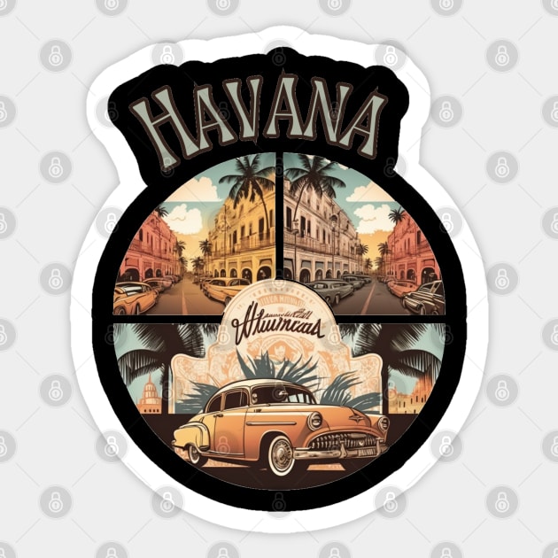 Havana Cuba Retro Vintage - Travel Sticker by stickercuffs